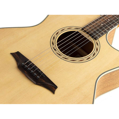 Bromo BAT2CE elektro-akusztikus gitár, natur, Grand Auditorium Cutaway Tahoma Series