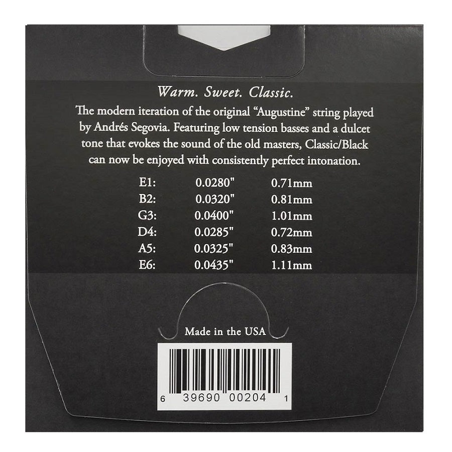 Augustine AUCLBK klasszikus gitárhúr készlet, 6 húr, Classic Black