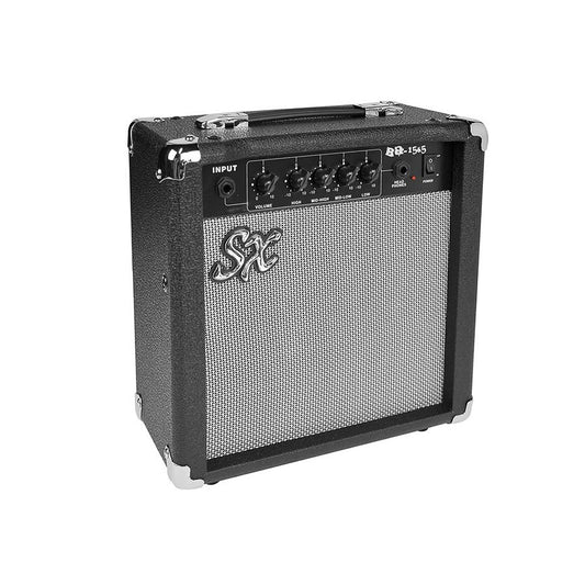 SX BA1565 basszusgitár erősítő, 15 W, 6,5", 4 sávos EQ, Overdrive