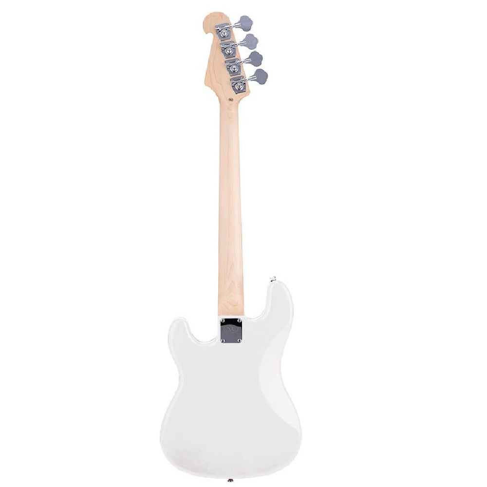 SX BD2WT Elektromos basszusgitár, P-Style, 4 húros, fehér, tokkal