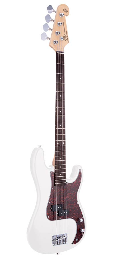 SX BD2WT Elektromos basszusgitár, P-Style, 4 húros, fehér, tokkal