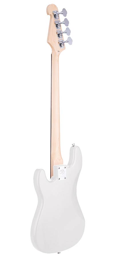 SX BD2WT Elektromos basszusgitár, P-Style, 4 húros, fehér, tokkal