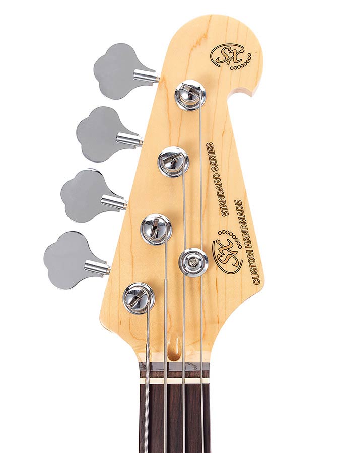 SX BD2WT Elektromos basszusgitár, P-Style, 4 húros, fehér, tokkal