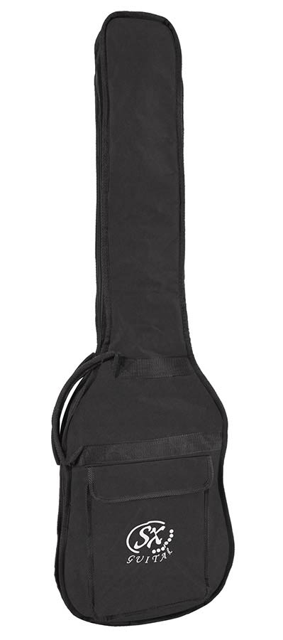 SX BD2WT Elektromos basszusgitár, P-Style, 4 húros, fehér, tokkal