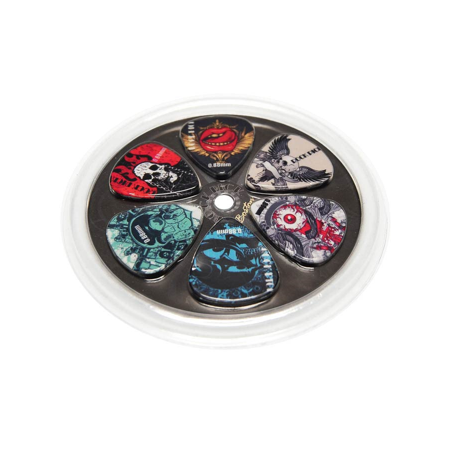 Boston BRP6088 6 darabos gitárpengető készlet, celluloid, 0.88 mm, vegyes színek