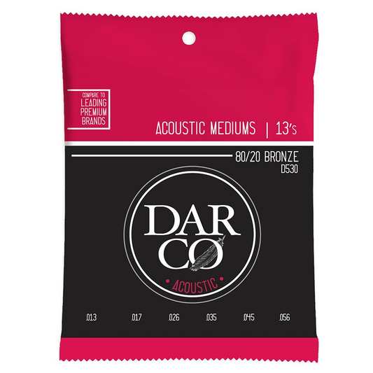 Darco D530 akusztikus gitárhúr készlet, 80/20 bronz, Medium 013–056