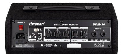 Hayman DDM30 digitális dobmonitor, 30 W RMS, 6,5" mélysugárzó, 2" magassugárzó, Bluetooth