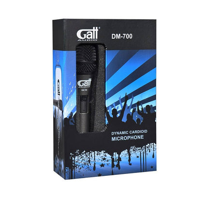 Gatt Audio DM700 Professzionális dinamikus kardioid mikrofon, Fekete, XLR kábel mellékelve