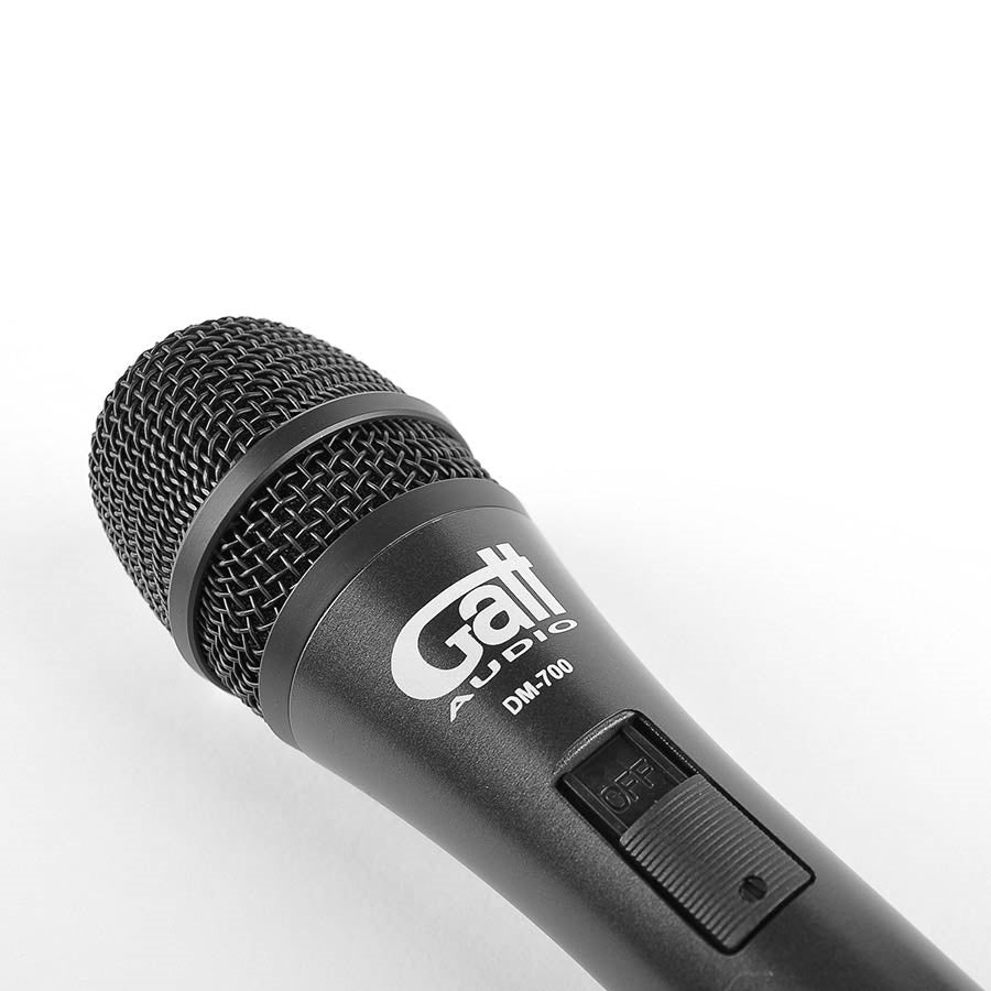 Gatt Audio DM700 Professzionális dinamikus kardioid mikrofon, Fekete, XLR kábel mellékelve