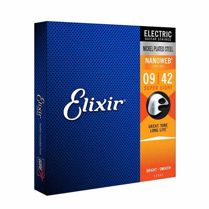 Elixir Nanoweb EL12002 elektromos gitárhúr készlet, Nikkelezett acél, Extra Light 009–042