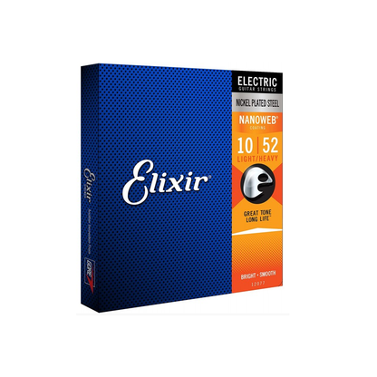 Elixir Nanoweb EL12077 elektromos gitárhúr készlet, Nikkelezett acél, Light-Heavy 010–052