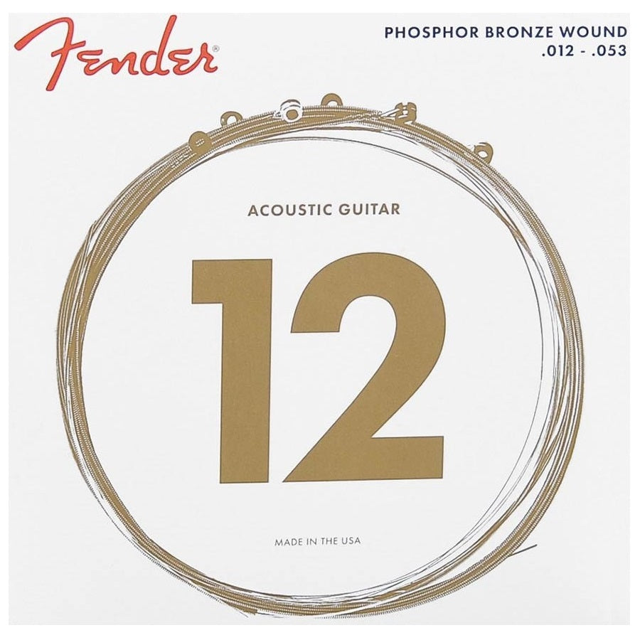 Fender F60L akusztikus gitárhúr készlet, phosphor bronze, Light 012–053