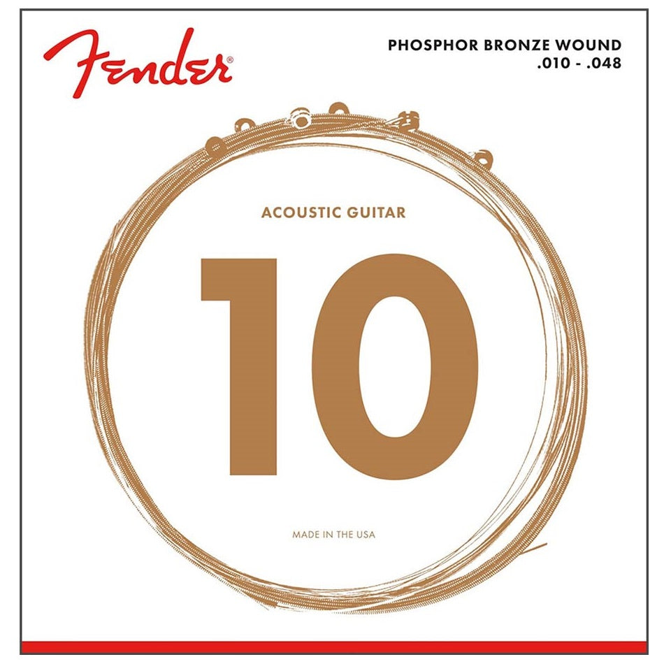 Fender F60XL akusztikus gitárhúr készlet, Phosphor Bronze, Extra Light 010–048