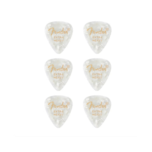 Fender 1980351605 6 darabos gitárpengető készlet, Premium Shape, Extra Heavy, fehér