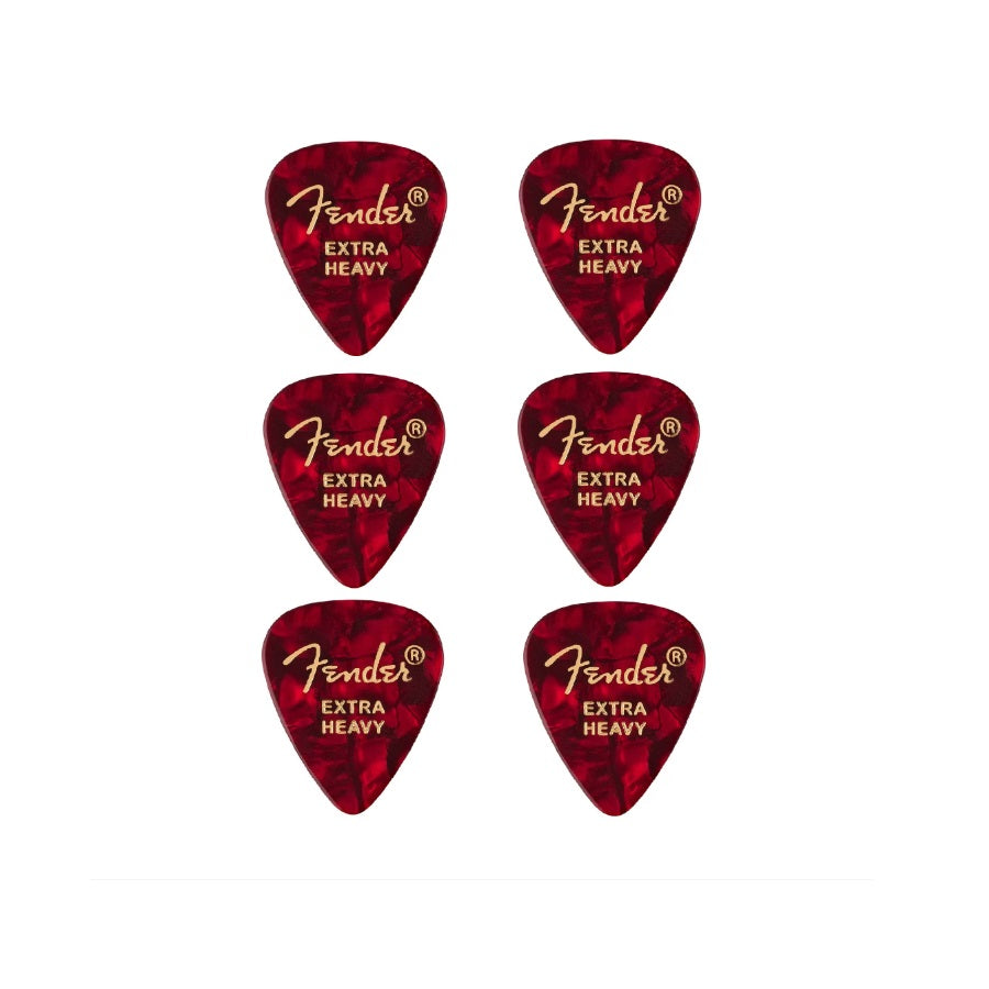 Fender 1980351609 6 darabos gitárpengető készlet, Premium Shape, Extra Heavy, fényes fekete