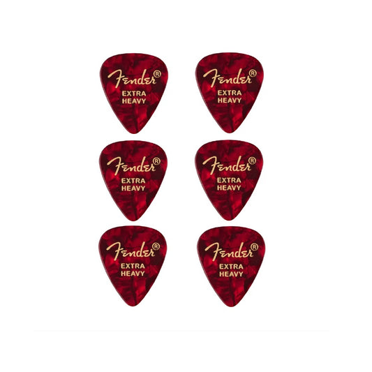 Fender 1980351609 6 darabos gitárpengető készlet, Premium Shape, Extra Heavy, fényes fekete