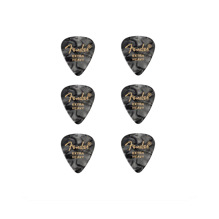 Fender 1980351643 6 darabos gitárpengető készlet, Premium Shape, Extra Heavy, fekete