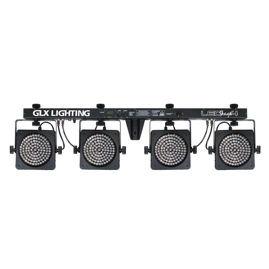 GLX GLS4LF „LED Stage 4” fényszett, DMX LED sor, 432 led, Fekete