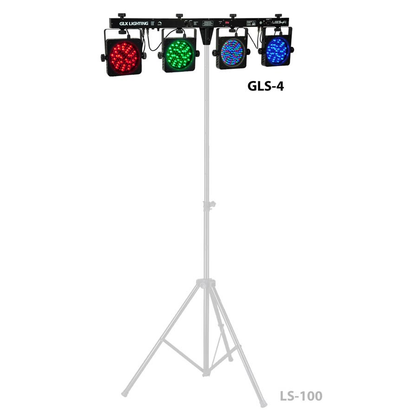 GLX GLS4LF „LED Stage 4” fényszett, DMX LED sor, 432 led, Fekete