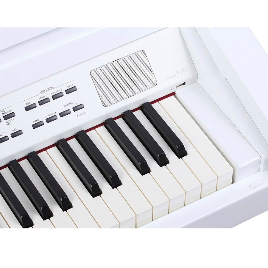 Medeli GRAND510WH Digitális baby grand zongora, 88 súlyozott billentyű (K8), Magasfényű fehér