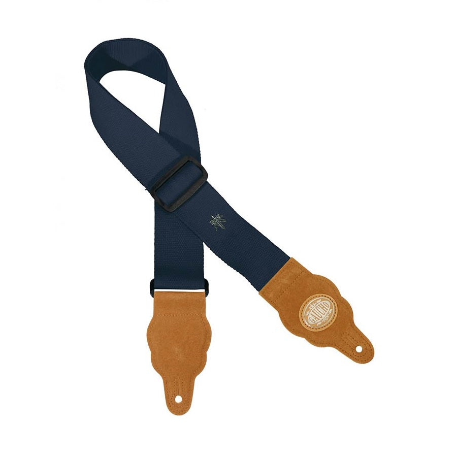 Gaucho GST100DB gitárpánt, kender, barna velúr végek, sötétkék