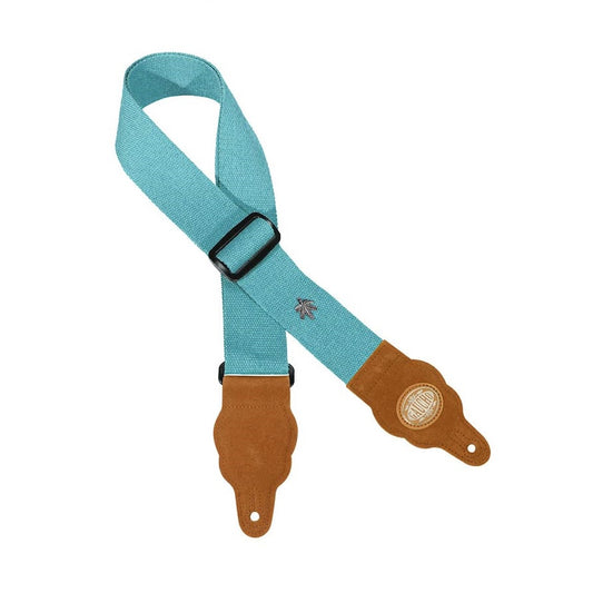 Gaucho GST100JB gitárpánt, kender, barna velúr végek, farmerkék