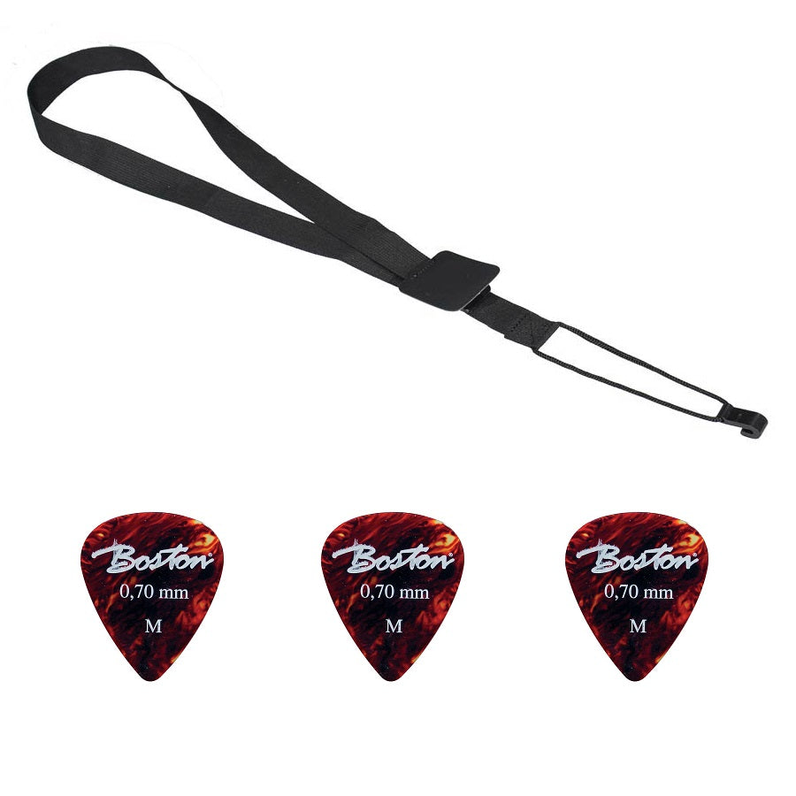 Gaucho GST30BK klasszikus gitárheveder szett, 3 pengetővel