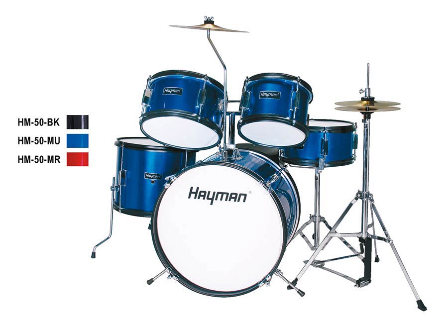 Hayman HM50MU Junior Gyerek akusztikus dobfelszerelés szett, Metallic Blue