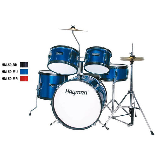 Hayman HM50MU Junior Gyerek akusztikus dobfelszerelés szett, Metallic Blue