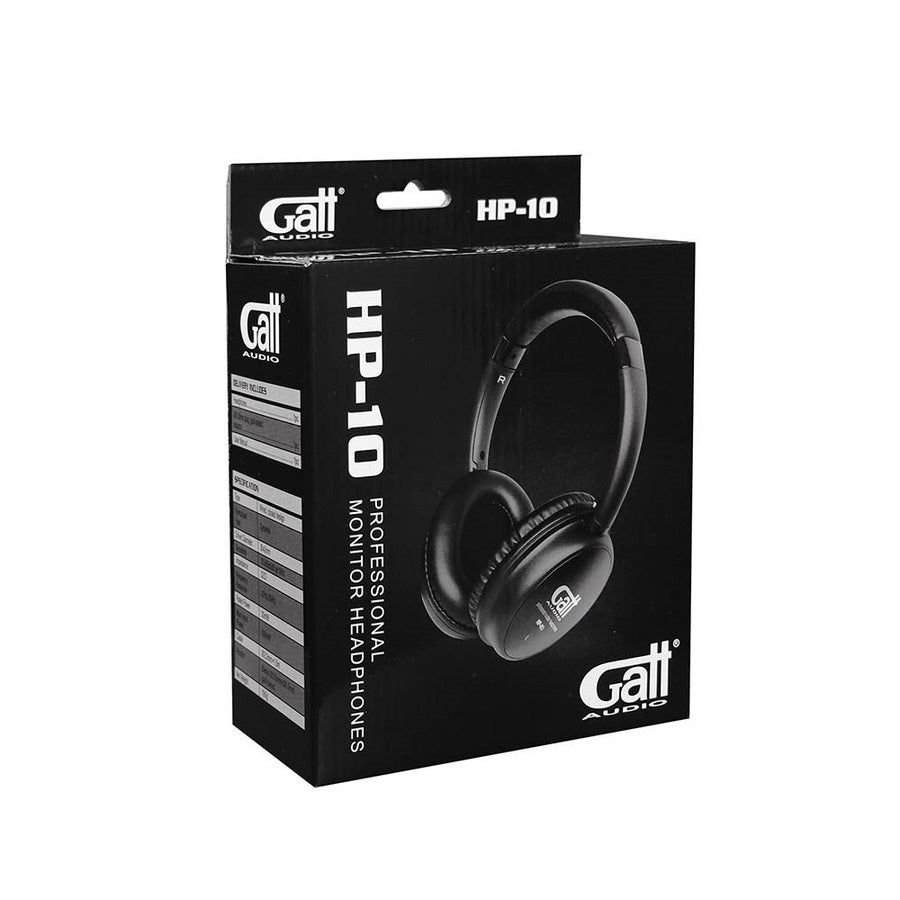 Gatt Audio HP10 Összecsukható Over-Ear fejhallgató, Fekete, 40 mm driver