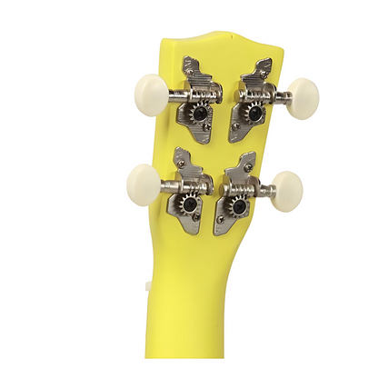 Korala UKS15YE Szoprán ukulele készlet, 3 pengető, matt sárga (tok nélkül)