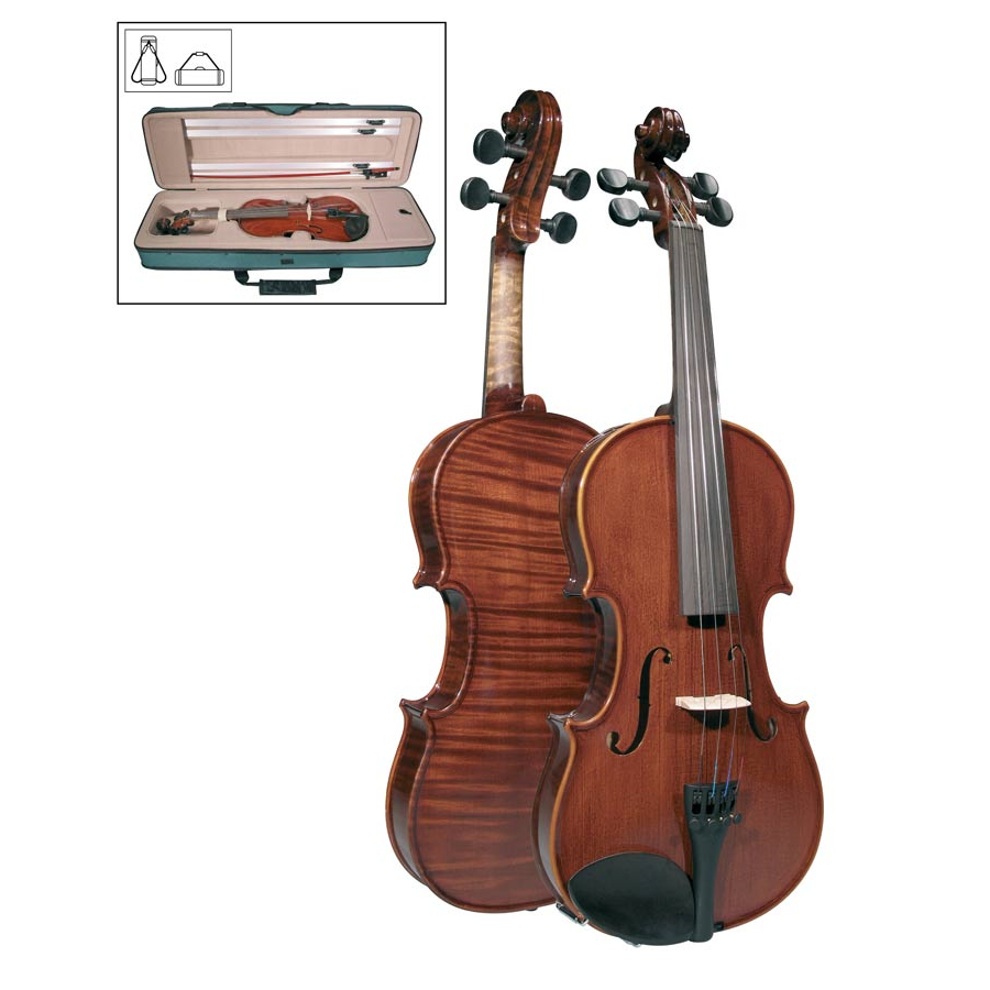Leonardo LV2044 4/4 hegedű szett, tömörfa, lángolt jávor