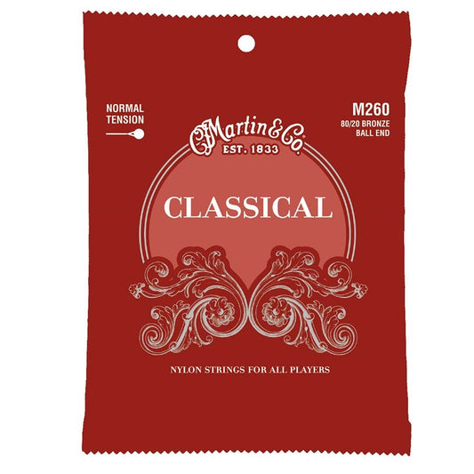 Martin M260 klasszikus gitárhúr készlet, 028-043, Ball End