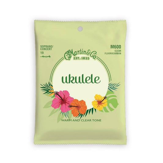 Martin M600 szoprán/koncert ukulele húrkészlet, Fluorocarbon 019–022
