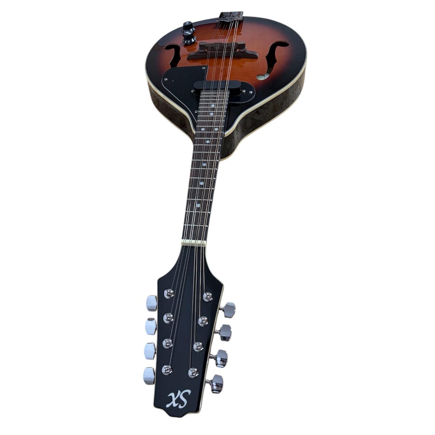 SX MD30VTVS elektro-akusztikus mandolin, 8 húr, tok, Vintage Sunburst