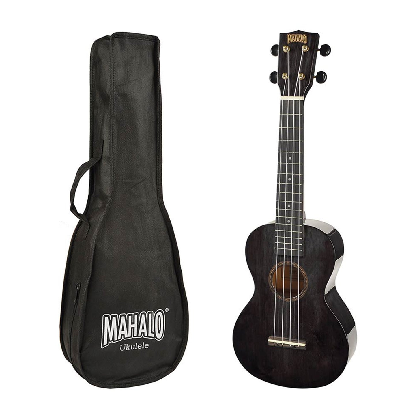 Mahalo MH2LTBK Koncert ukulele szett, tok, Áttetsző fekete