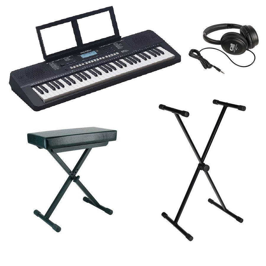 Medeli MK110 orgona szett fejhallgatóval, paddal és állvánnyal, 61 dinamikus billentyű, 500 hangszín, USB MIDI & Audio