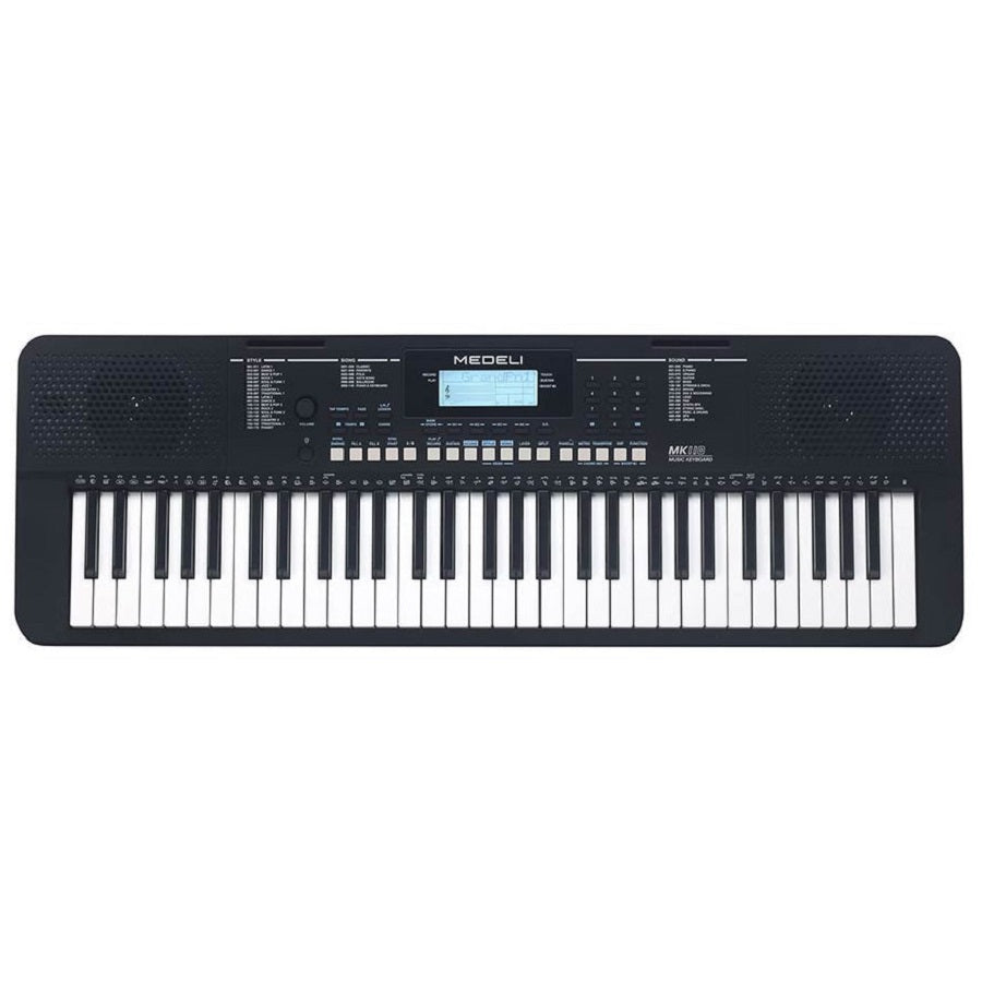 Medeli MK110 orgona szett fejhallgatóval, paddal és állvánnyal, 61 dinamikus billentyű, 500 hangszín, USB MIDI & Audio
