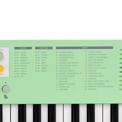 Medeli MK1GN 37 mini billentyű, 100 hangszín, Zöld