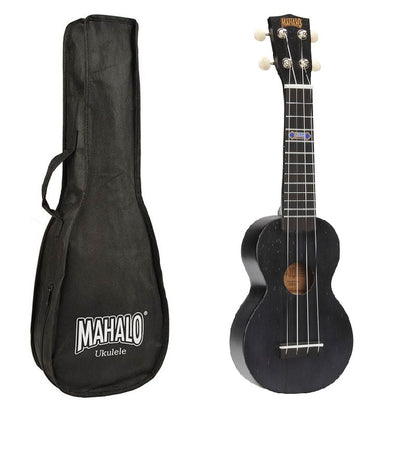 Mahalo MK1PWTBK Kahiko Plus Series szoprán ukulele szett, fekete átlátszó, tokkal
