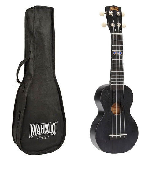 Mahalo MK1PWTBK Kahiko Plus Series szoprán ukulele szett, fekete átlátszó, tokkal
