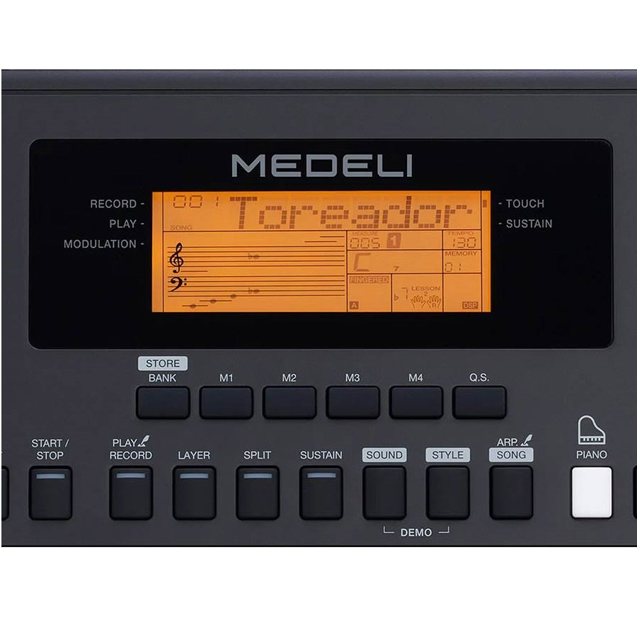 Medeli MK200 Szintetizátor 61 dinamikus billentyű, 585 hangszín, USB-MIDI
