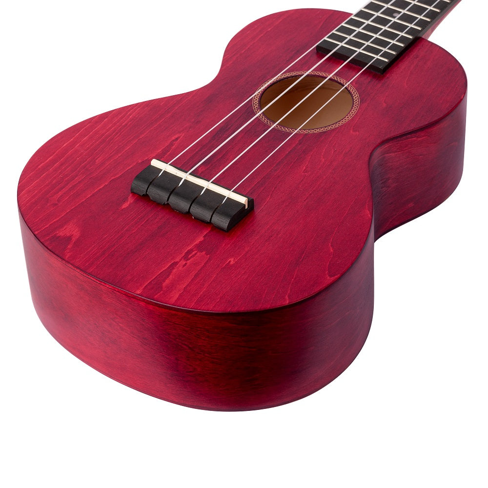 Mahalo ML2CR Koncert ukulele szett, tok, 3 pengető, Cseresznyepiros