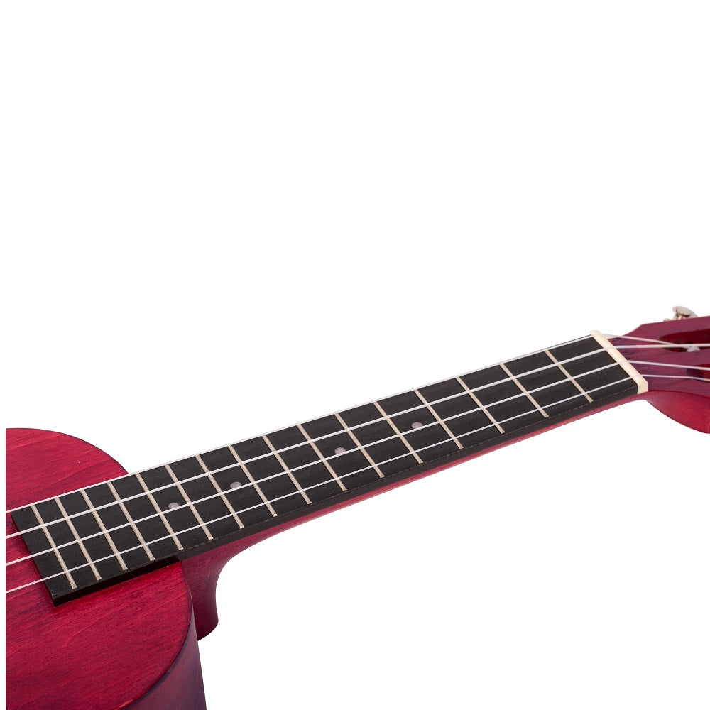 Mahalo ML2CR Koncert ukulele szett, tok, 3 pengető, Cseresznyepiros