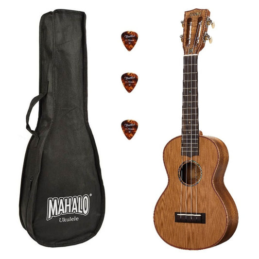 Mahalo MM2 Master Series Koncert ukulele szett, tok, 3 pengető, Natur