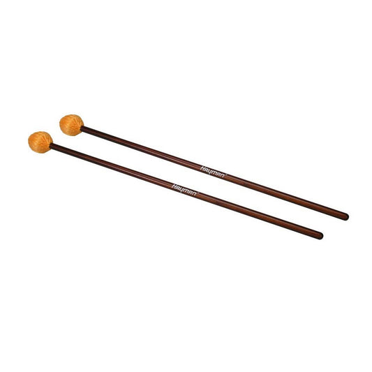 Hayman MM4 marimba ütőpár, 406 mm, rattan nyél, 34 mm közepes fej, sárga