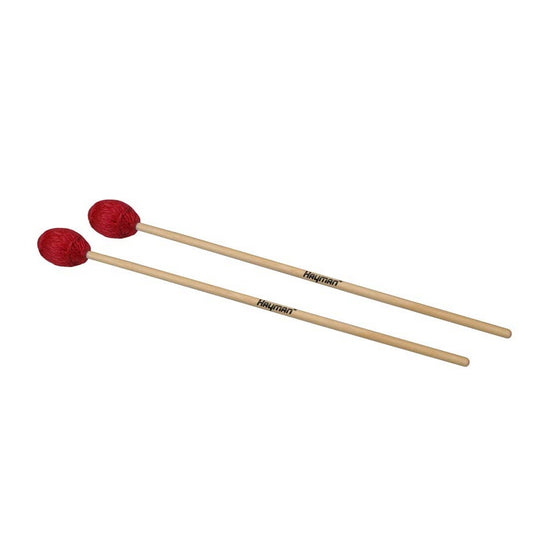 Hayman MM8 marimba ütőpár, 400 mm hossz, 36 mm közepes fej, piros