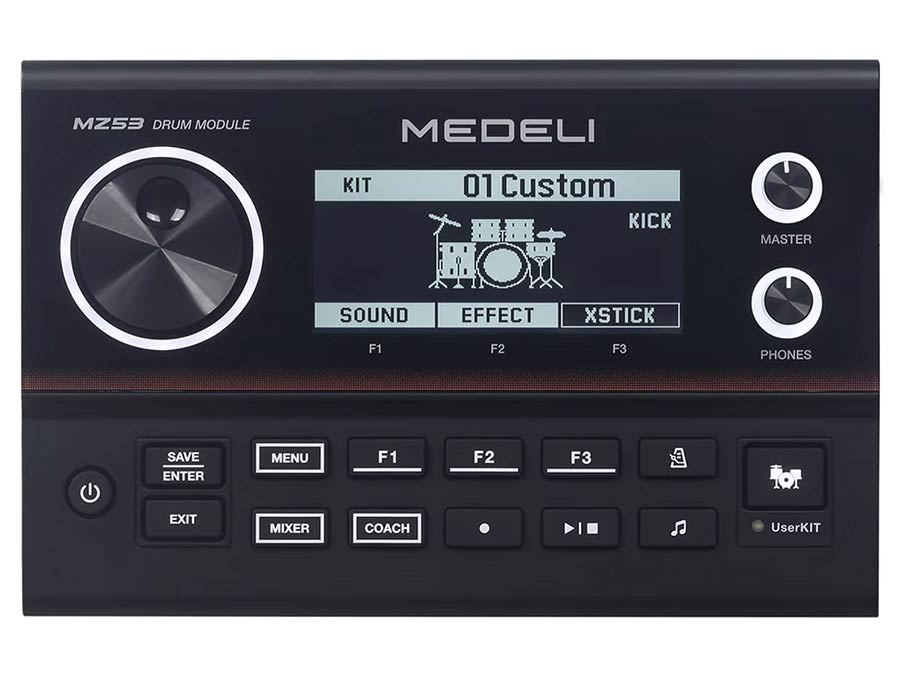 Medeli MZ538 elektronikus dobkészlet, hálóbőrös padok, 459 hang, valódi lábcin, Bluetooth