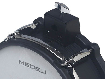 Medeli MZ729 elektronikus dobkészlet, hálóbőrös fa dobtestek, 20" lábdob, 748 hang, Bluetooth, Blackwood