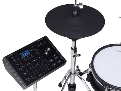 Medeli MZ729 elektronikus dobkészlet, hálóbőrös fa dobtestek, 20" lábdob, 748 hang, Bluetooth, Blackwood